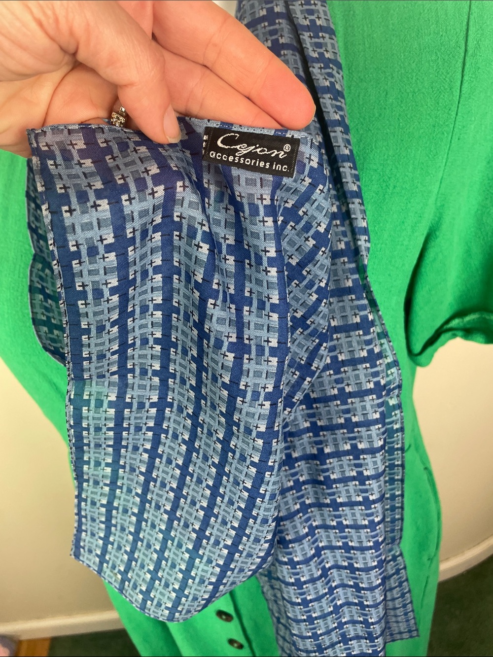 Cejon Rectangular Scarf Blue Print - Picture 2 of 7